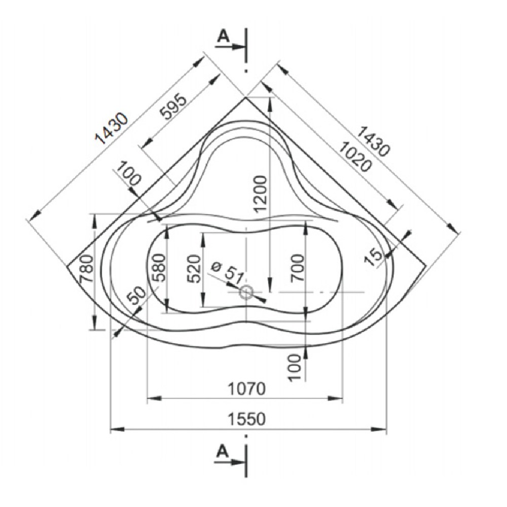 ugaona kada polyagram,verona,dimenzije